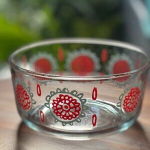 Vintage Pyrex 1-quart Mexican Flower pattern bowl #7201